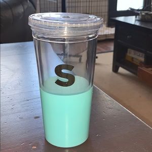 Kate Spade monogram “S” turquoise tumbler